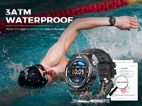 Military Smart Watch for Men Flashlight Tactical Smartwatch Fitness Watch 3ATM Waterproof