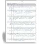 Activity Log Notepad, 60 Page Planning Pad to List a Task, Action or Contact. A Versatile Timesheet