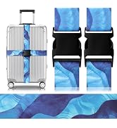 Gutsdoor Luggage Straps for Suitcases Adjustable Travel Belt, Connector Holds Suitcase Bright Col...