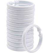 Qulable Shower Curtain Rings-12 Pack- Plastic Shower Curtain Hooks O-Shaped Rings Hook Glide Easi...