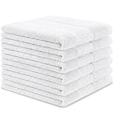 ZHAYAO 6 Pack 100% Cotton Wash Cloth, 12x12 Inch Highly Absorbent and Soft Feel Fingertip Towels,...
