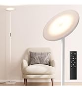 PreeOtti Modern LED Floor Lamp - Remote & Touch Control, Sky Torchiere Standing Lamp, Fully Dimma...