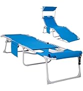 #WEJOY 3 in 1 Tanning Chair with Face Hole & Canopy, 300 lbs Heavy Duty 5 Positions Folding Face ...