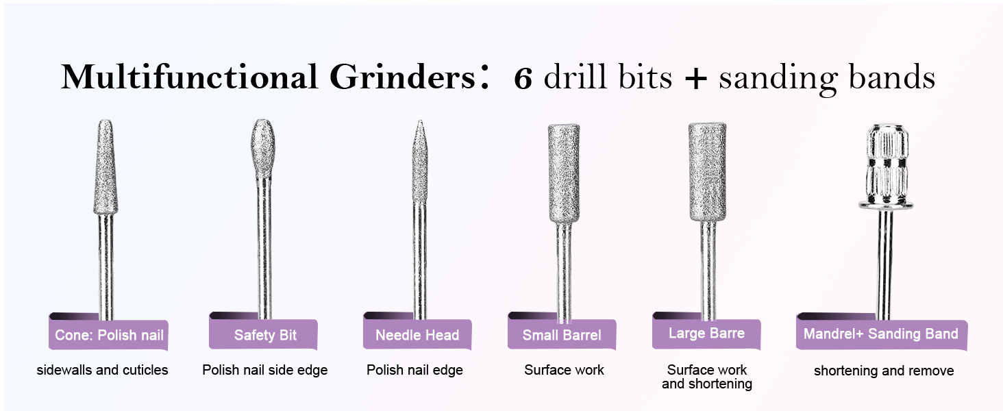Electric Nail Drill File Professional for Acrylic Gel Dip Powder Nails Portable Nail Drill Machine