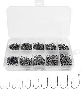 UCEC 500pcs Fishing Hooks Set Freshwater Saltwater High Carbon Steel 10 Different Sizes Small Fis...
