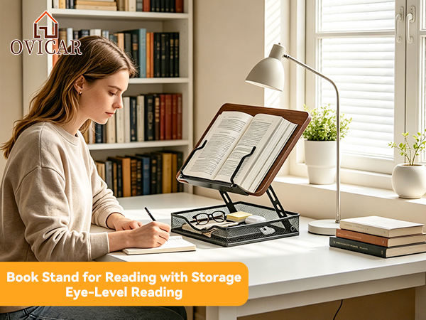 Book stand with storage
