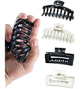 Mesovor 4 Pack Silicone Flexible Hair Claw Clips, Nonslip Large Bendable Claw Clip | Soft Hair Gr...
