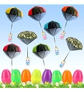 8 Pack Easter Eggs Filled with Parachute Toys, Easter Basket Stuffers for Teens Kids Prefilled Ea...