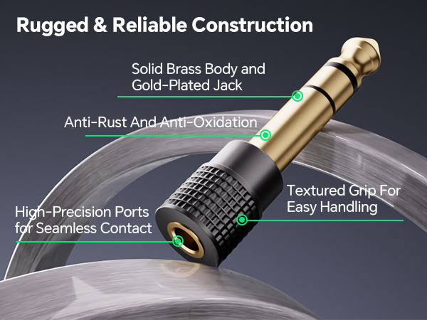 VCELINK 6.3mm to 3.5mm audio dapter rugged & reliable