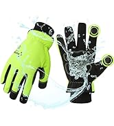 DULFINE 100% Waterproof Winter Work Gloves For Men and Women, High Dexterity Touch Screen For Mul...