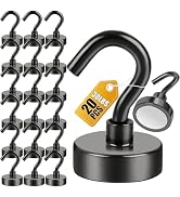 DIYMAG Magnetic Hooks for Refrigerator, Extra Strong Cruise Hook, Heavy Duty Earth Magnets with H...