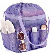 Fammart Mesh Shower Caddy Portable with Drawstring, Dorm Room Essentials for College Girls Guys, ...