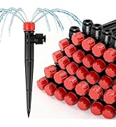 Copadri 30 Pack Quick Connect Drip Emitters with Stake for 1/4" Irrigation Tubing, Adjustable 360...