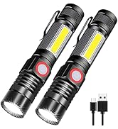 Rechargeable LED Flashlights, Magnetic Flashlight Super Bright Tactical Flashlight with SideLight...