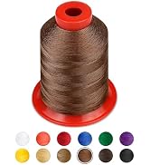 FIVEIZERO Extra Strong Upholstery Thread,Brown 1000 Meters Bonded Nylon Thread for Denim Leather,...