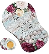 Ergonomic Mouse Pad Wrist Support and Coaster Set, Gaming Mouse Pad Wrist Rest, Memory Foam Massa...