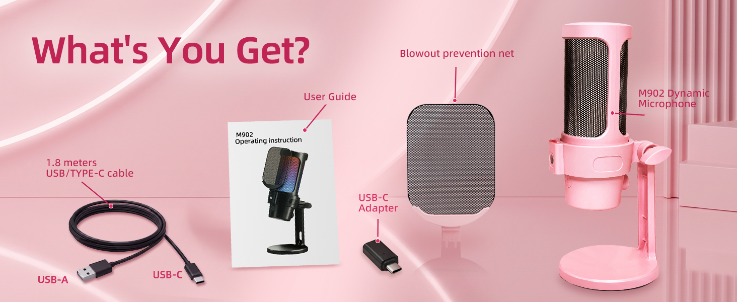 Gaming Microphone Pink