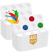 Hulameda 46pcs Paint Tray Palettes for Kids, White Plastic Paint Tray for Painting Party, DIY Cra...