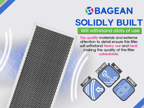 A Broan range hood filter displayed on a nice background