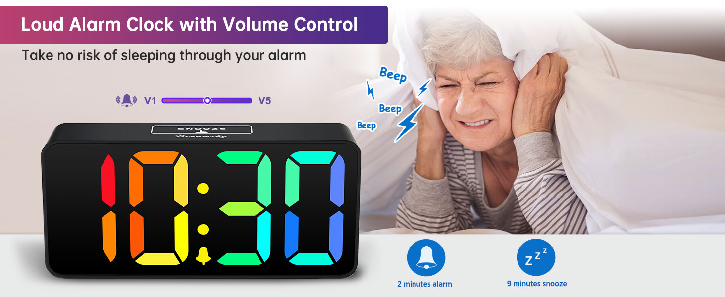 rgb loud alarm clock