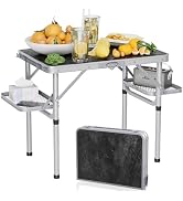 Titanker Folding Camping Table Small 2ft, Small Folding Table Portable with 50% Extra Space, Fold...