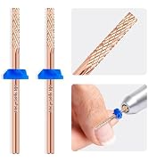Professional Cuticle Nail Drill Bits: 2Pcs 3/32 Inch Carbide Cuticle Remover Bit for Precise Cutt...