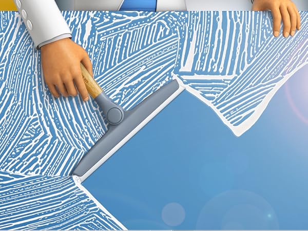 MR.SIGA Pivoting Shower Squeegee with Bamboo Handle