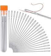 Hand Sewing Needles, 2.56-inch Large Eye Sewing Sharp Needles, Leather Needle Embroidery Thread N...