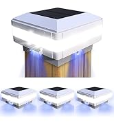 Solar Post Cap Led Lights Outdoor Waterproof, 4x4 Post Solar Lights for 4x4 5x5 6x6 Wood Post, Fe...
