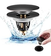 Fransiton Universal Bathroom Sink Stopper, 1.1-1.77 Inch Pop Up Drain Stopper for Washbasin Bathr...