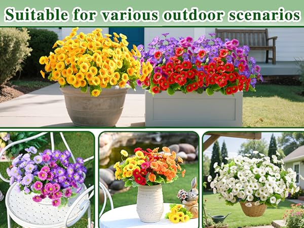 artificial flowers for outdoors