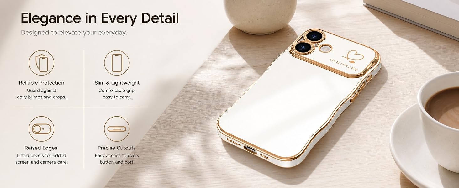 cute chic wave case for iphone 17 luxury plating