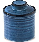 Hasense Ceramic Butter Crock with Lid, Butter Dish for Countertop with Water Line, French Butter ...