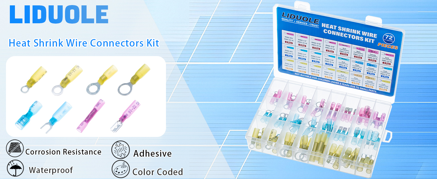 Heat Shrink Wire Connectors 72PCS