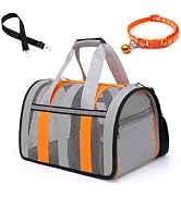 18.5" Airline Approved Pet Carrier for Small Dogs & Cats, Portable Soft-Sided Cat Travel Bag with...
