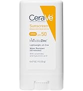 CeraVe Mineral Sunscreen Stick SPF 50, Broad Spectrum SPF + Hyaluronic Acid + Ceramides, Titanium...