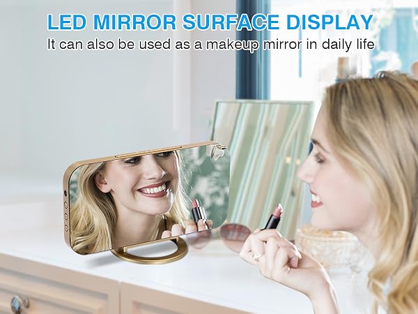 led mirror digital alarm clock for girl