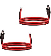 1.6FT 14AWG DC Power Cable 5.5mm x 2.5mm Male Connector Pre-Tinned Branch Wire DC Extension Cable...