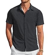 COOFANDY Mens Casual Wrinkle Free Shirts Short Sleeve Button Down Summer Stretch Dress Shirt