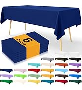 Smiry Disposable Table Cloth - 6 Pack, 54 x 108 Inch Table Cloths for Parties, Decorative Tablecl...