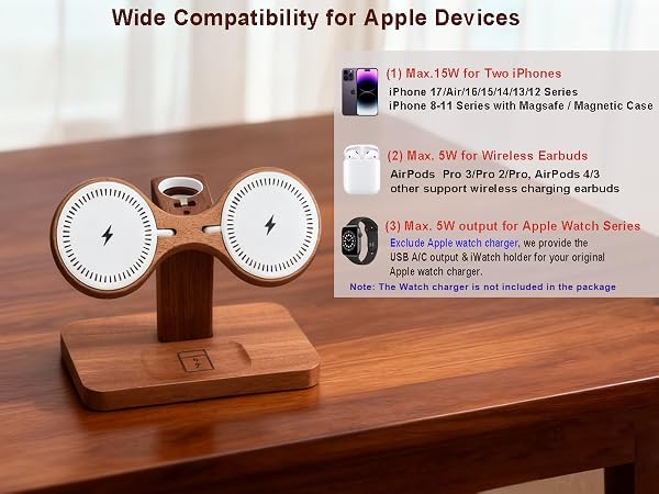 double iphone and watch charging station