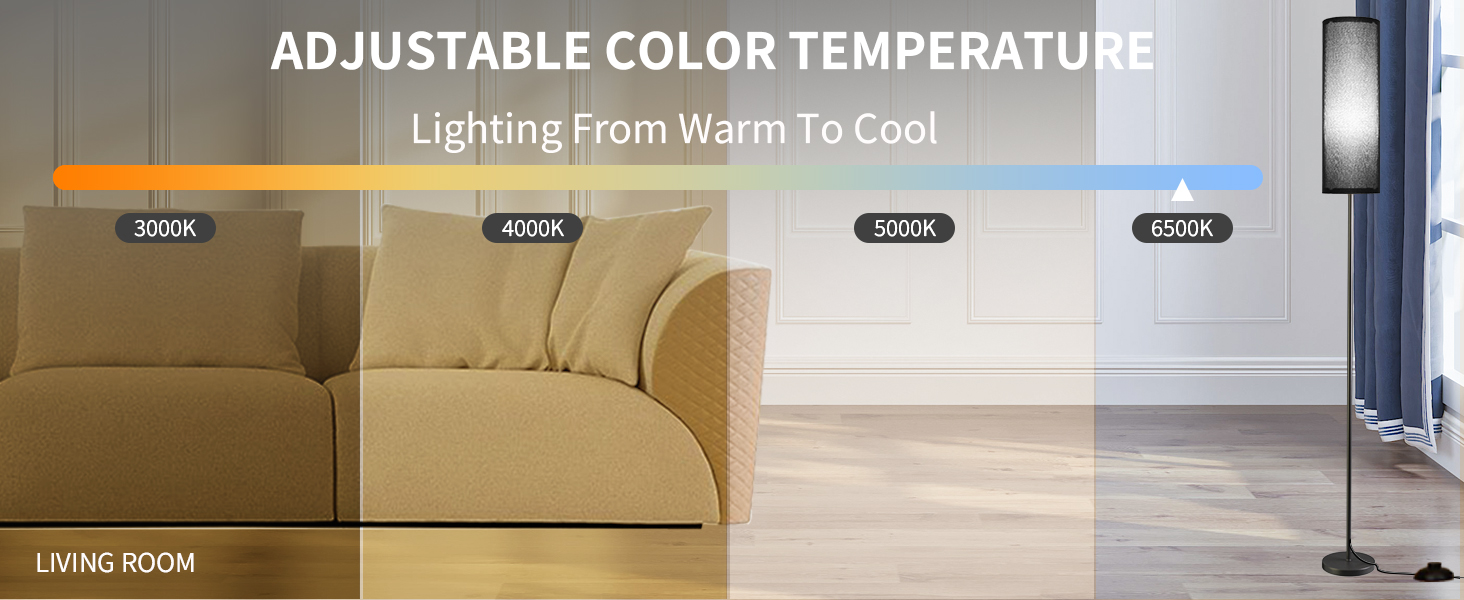 Frideko Floor Lamp with Black Lampshade