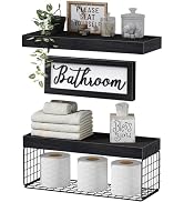 QEEIG Bathroom Decor Shelves Over Toilet - Farmhouse Decorations Aesthetic Décor Sign Small Float...
