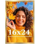 Veleclo 16x24 Picture Frame for Wall Display, 16x24 Gold Picture Frame with Shatter Resistant Ple...
