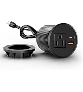 ZHANGONG Desk Power Grommet Outlet, Recessed Power Outlet with 20W USB-C Fast Charging, 2.76 inch...