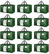 12 Pack Extra Large Moving Bags Heavy Duty with Clear Window and Zippers & Carrying Handles, Clos...