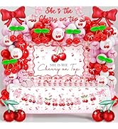 Cherry Baby Shower Party Decorations Kit - Includes She's The Cherry On Top Banner, Balloon Arch,...