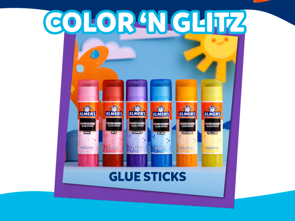 color glitz sparkle glitter fun girly vision board poster sparkly glue sticks elmers gift birthday