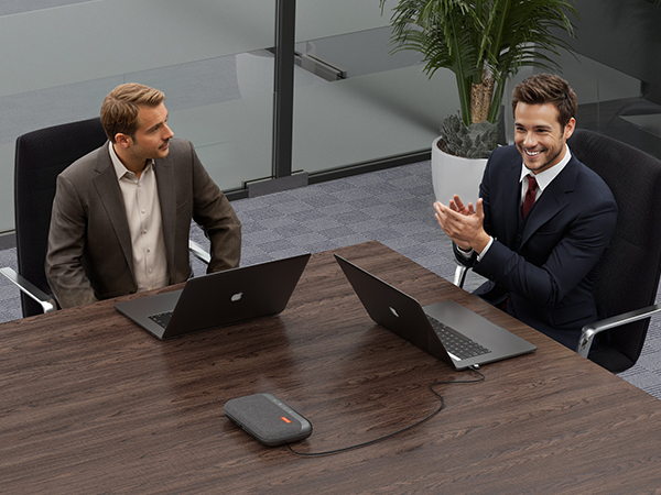 A05U USB Conference Speaker and Microphone, Wired Speakerphone, 360° Noise Cancelling Voice Pickup