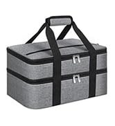 MIAOJIE Double Insulated Casserole Carrier, Portable Casserole Carrier for Hot or Cold Food Lunch...